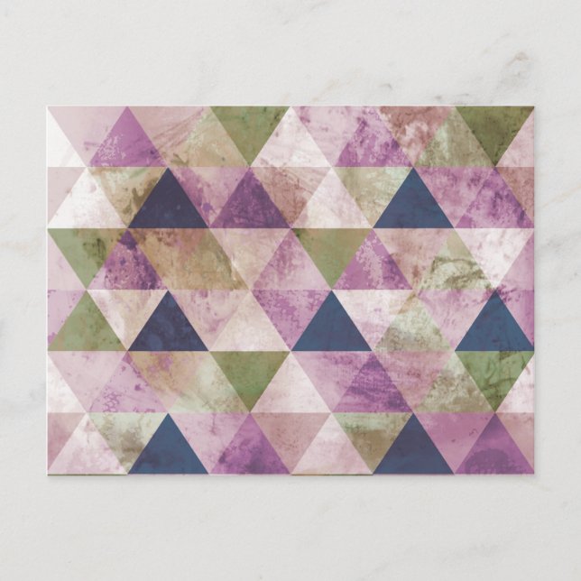 Carte Postale Triangle bleu, vert et violet Conception géométriq (Devant)