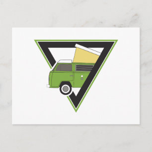 Carte Postale triangle classique camper vert camper van