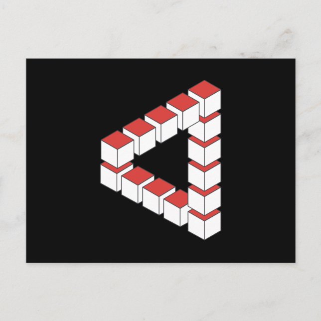Carte Postale Triangle impossible Abstrait (Devant)