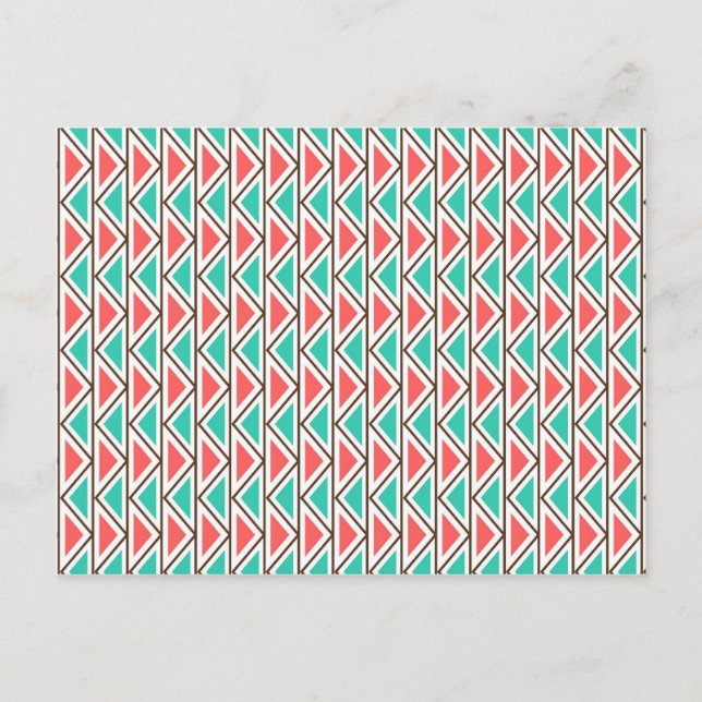 Carte Postale Triangle rose et turquoise Aztec Motif tribal (Devant)