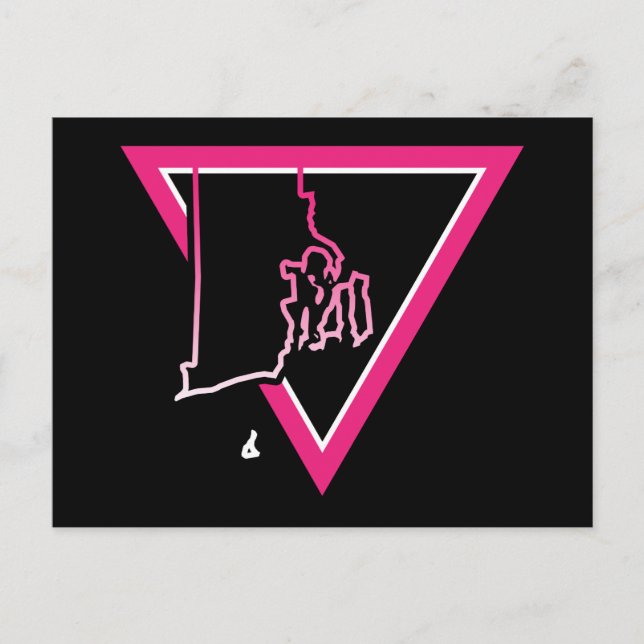 Carte Postale triangle rose rhode island (Devant)