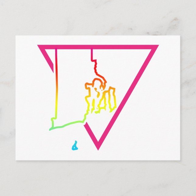 Carte Postale triangle rose rhode island (Devant)