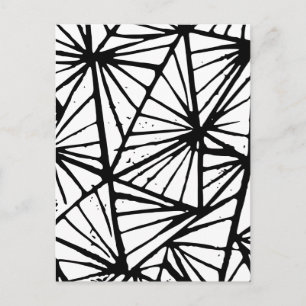Carte Postale Triangles Abstraits noir et blanc Coupe Lino