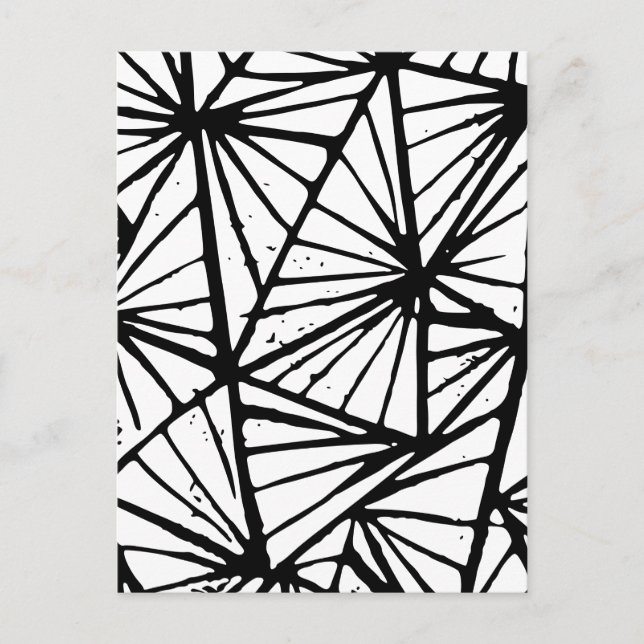 Carte Postale Triangles Abstraits noir et blanc Coupe Lino (Devant)