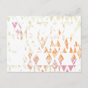 Carte Postale Triangles blancs simples Motif orange défraîchi