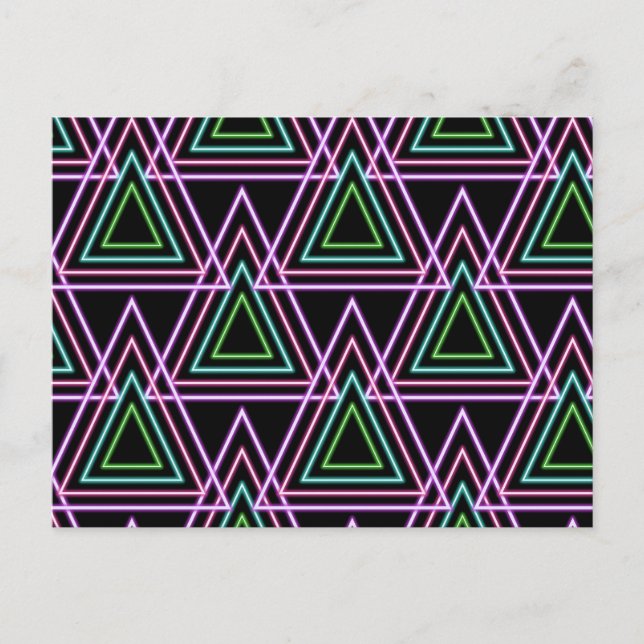 Carte Postale Triangles géométriques néon rétro des années 80 de (Devant)