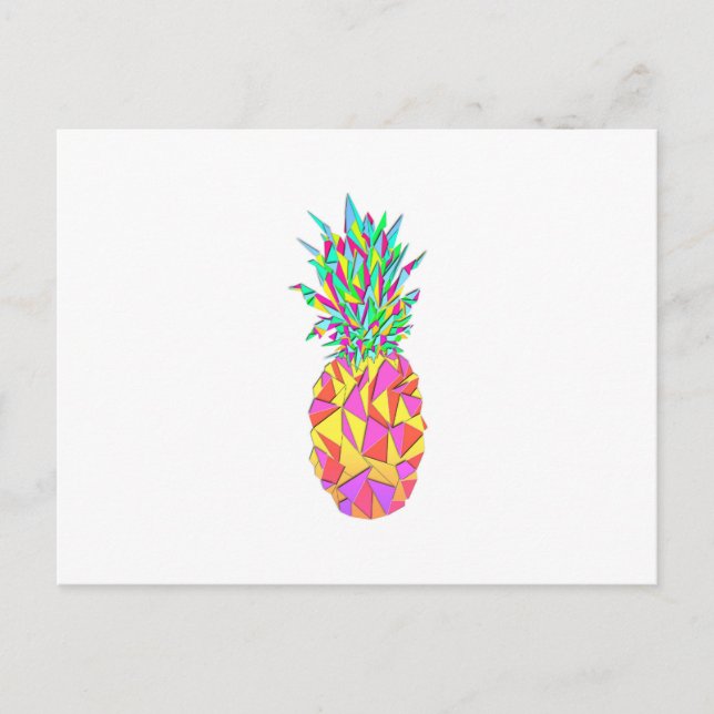 Carte Postale Triangles géométriques roses Girly Ananas (Devant)