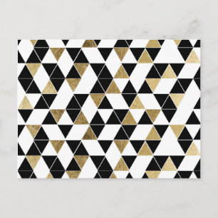 Carte Postale Triangles modernes en or noir, blanc et Faux