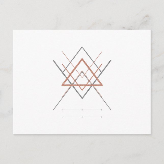 Carte Postale Triangles Rose Gold Silver (Devant)