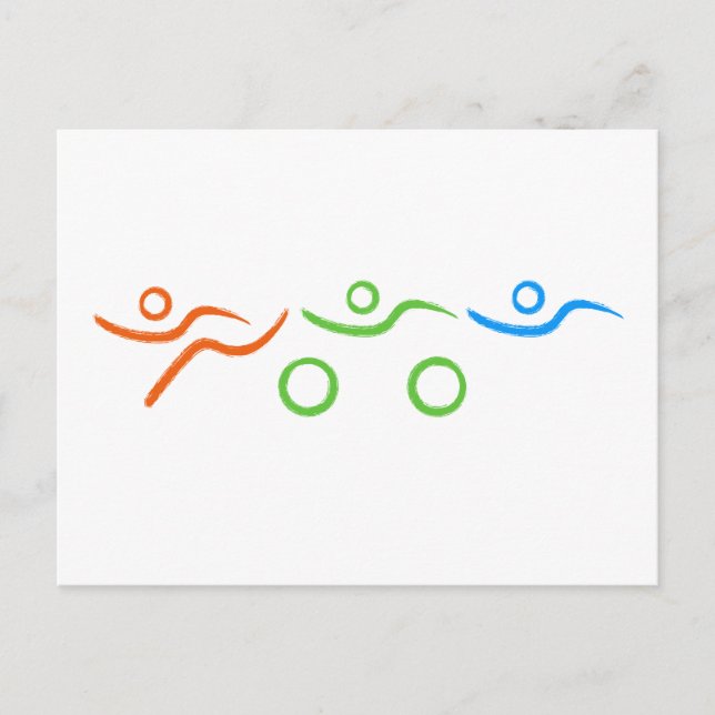 Carte Postale Triathlon cool et design unique (Devant)
