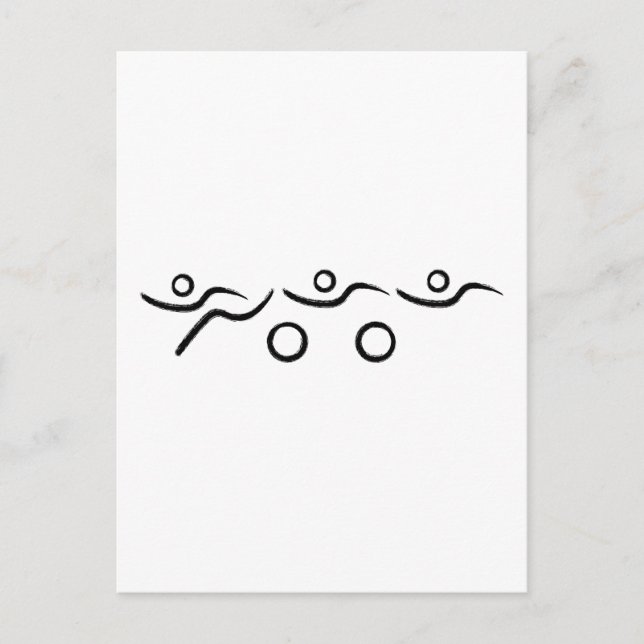 Carte Postale Triathlon cool et design unique (Devant)