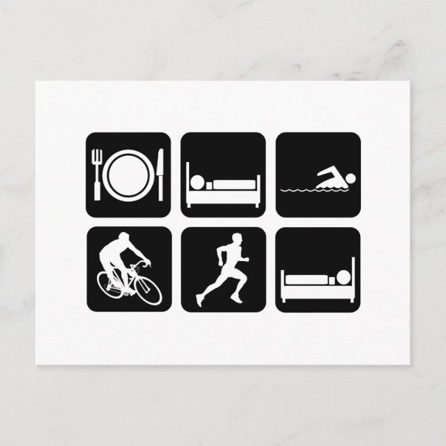 Carte Postale Triathlon drôle (Devant)