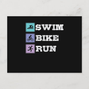 Carte Postale Triathlon Swim Bike Run