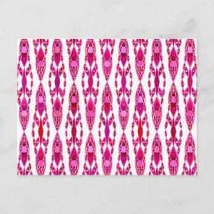 Carte Postale Tribal Batik - Burqundy et Fuchsia Pink