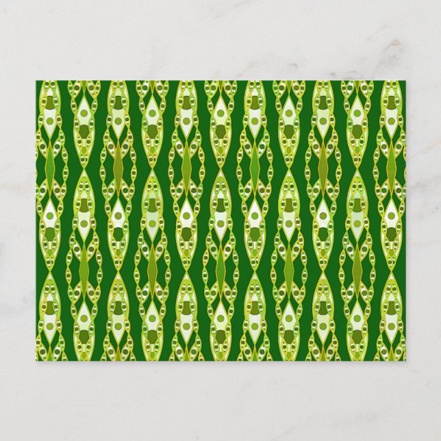 Carte Postale Tribal Batik - Dark Green et Avocado (Devant)