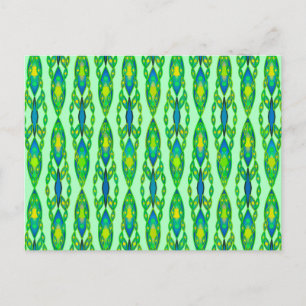 Carte Postale Tribal Batik - Mint, Emerald Green et Blue