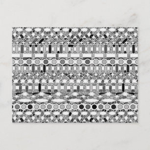 Carte Postale Tribal Batik - nuances de gris / gris