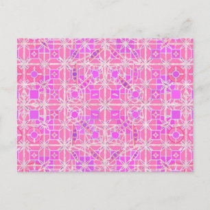 Carte Postale Tribal Batik - tons roses et orchidées