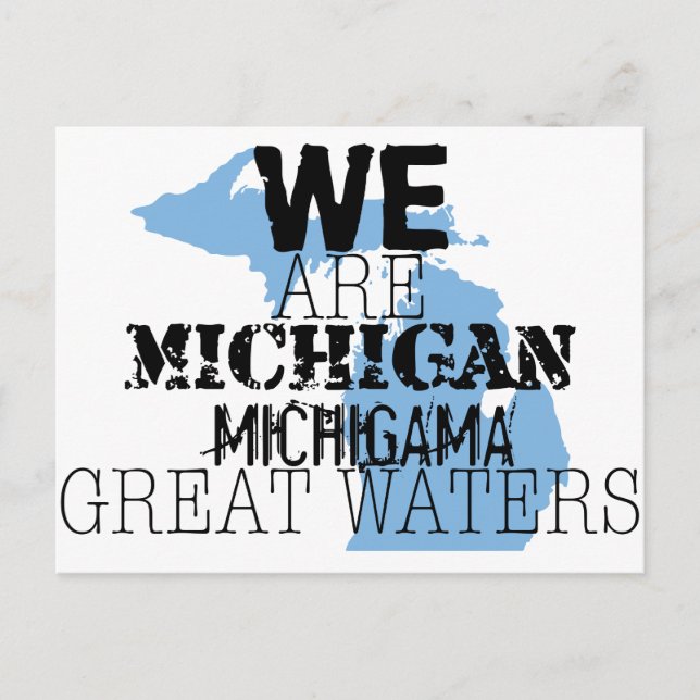 Carte Postale Tribal Michigan Michigama Great Waters vers le nor (Devant)