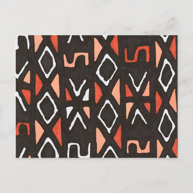 Carte Postale Tribal Orange African Mudchiffon Imprimer (Devant)