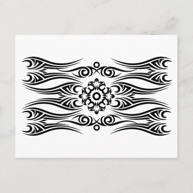 Carte Postale Tribu de tatouage noir 1 (Devant)