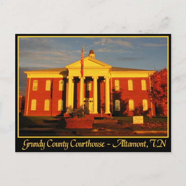 Carte Postale Tribunal du comté de Grundy - Altamont, TN (Devant)