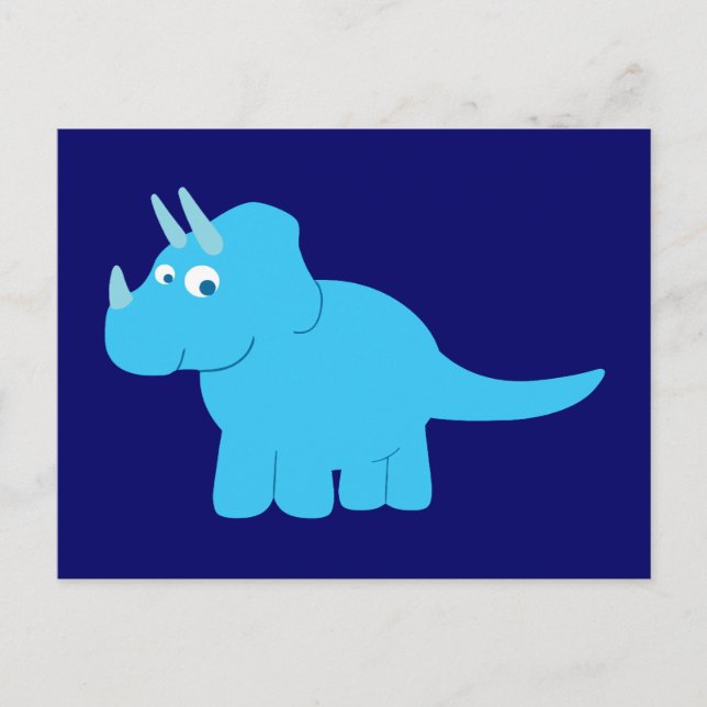 Carte Postale Tricératops bleu Dinosaur (Devant)