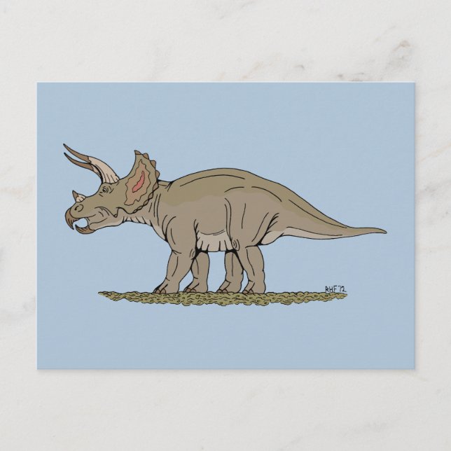Carte Postale Tricératops de Dinosaure Crétacé (Devant)
