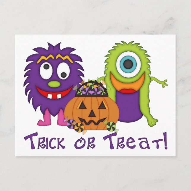 Carte Postale Trick adorable ou traiter des monstres soyeux Tee  (Devant)