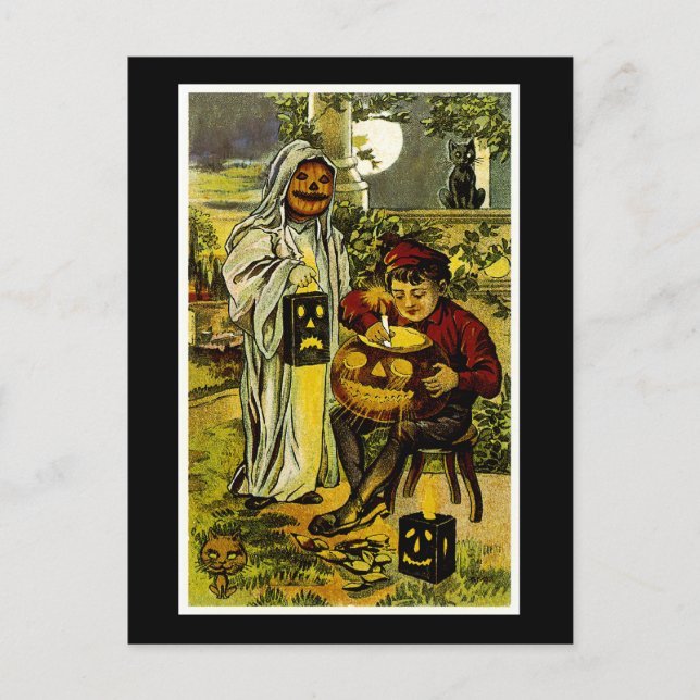 Carte Postale Trick Halloween ou traitements (Devant)
