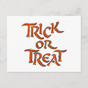 Carte Postale Trick Halloween ou Traiter les mots