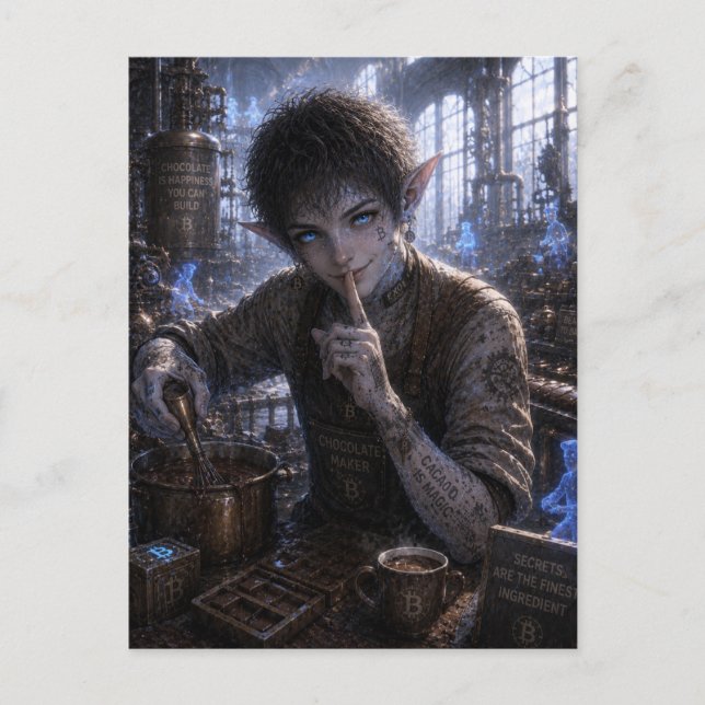 Carte Postale Trick / Maître Chocolatier / Usine de Chocolat (Devant)