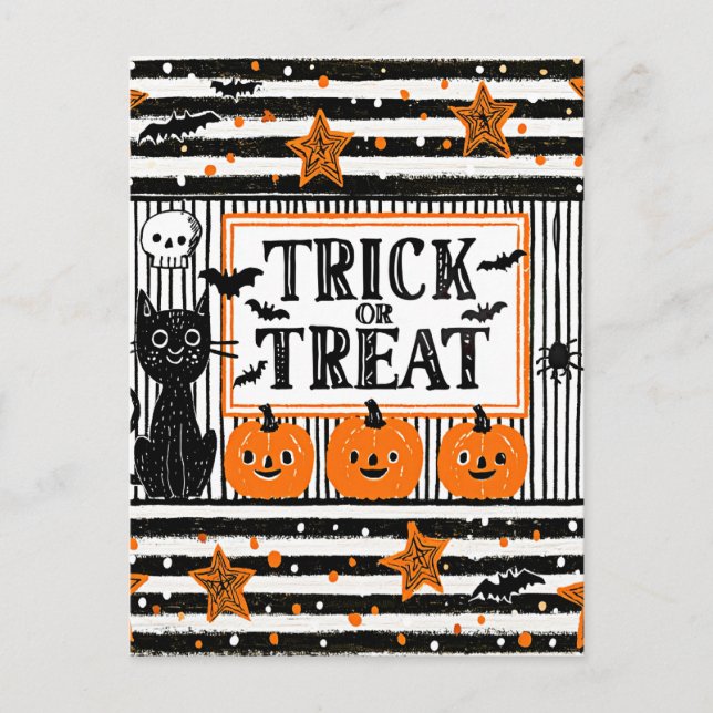 Carte Postale Trick or Treat d'Halloween (Devant)