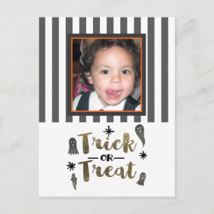 Carte Postale Trick or Treat Fantômes Chic Halloween Photo Moder