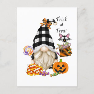 Carte Postale Trick or Treat Halloween Gnome