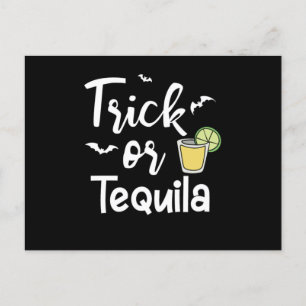 Carte Postale Trick Ou Tequila Halloween Citrouille Horreur Gi