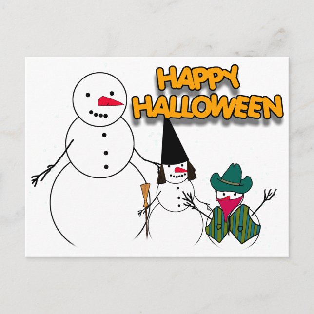 Carte Postale Trick ou traitement des neiges d'Halloween (Devant)
