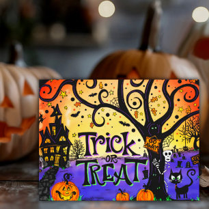 Carte Postale Trick ou traitement Haunween