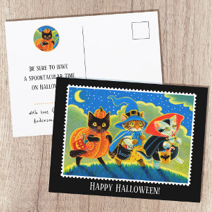Carte Postale Trick ou traitement personnalisé Halloween Chat So