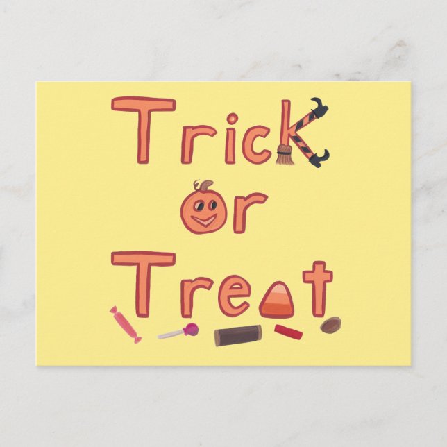 Carte Postale Trick ou traiter les jambes de sorcière Candy Hall (Devant)