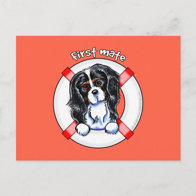 Carte Postale Tricolor Cavalier CKCS Premier Mate (Devant)
