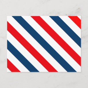 Carte Postale Tricolor Diagonal Stripes (bleu, blanc et rouge)