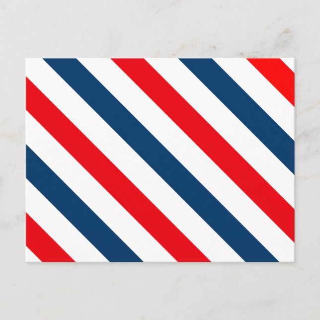 Carte Postale Tricolor Diagonal Stripes (bleu, blanc et rouge) (Devant)