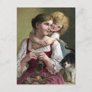 Carte Postale Tricot avec distractions sucrées