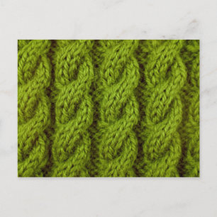 Carte Postale Tricot câble vert