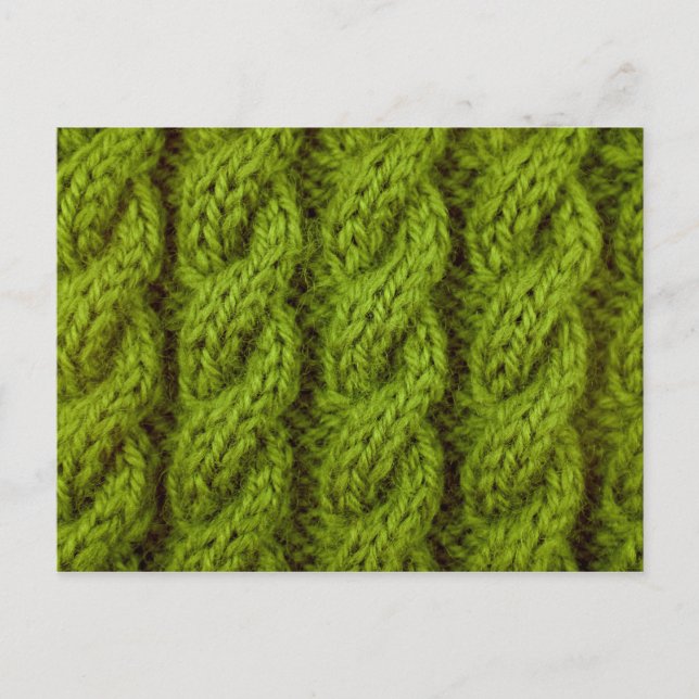 Carte Postale Tricot câble vert (Devant)