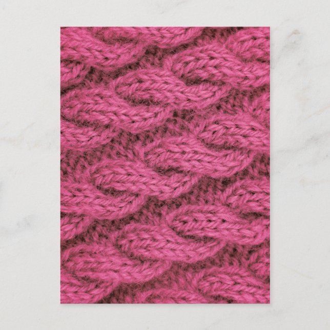 Carte Postale Tricot de câble rose (Devant)