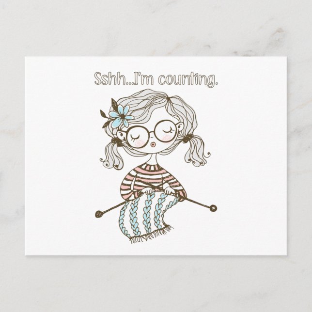 Carte Postale Tricot de coeur Knit Fournit un compteur de point (Devant)