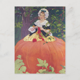 Carte Postale Tricot de femme en Citrouille