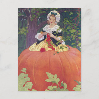 Carte Postale Tricot de femme en Citrouille